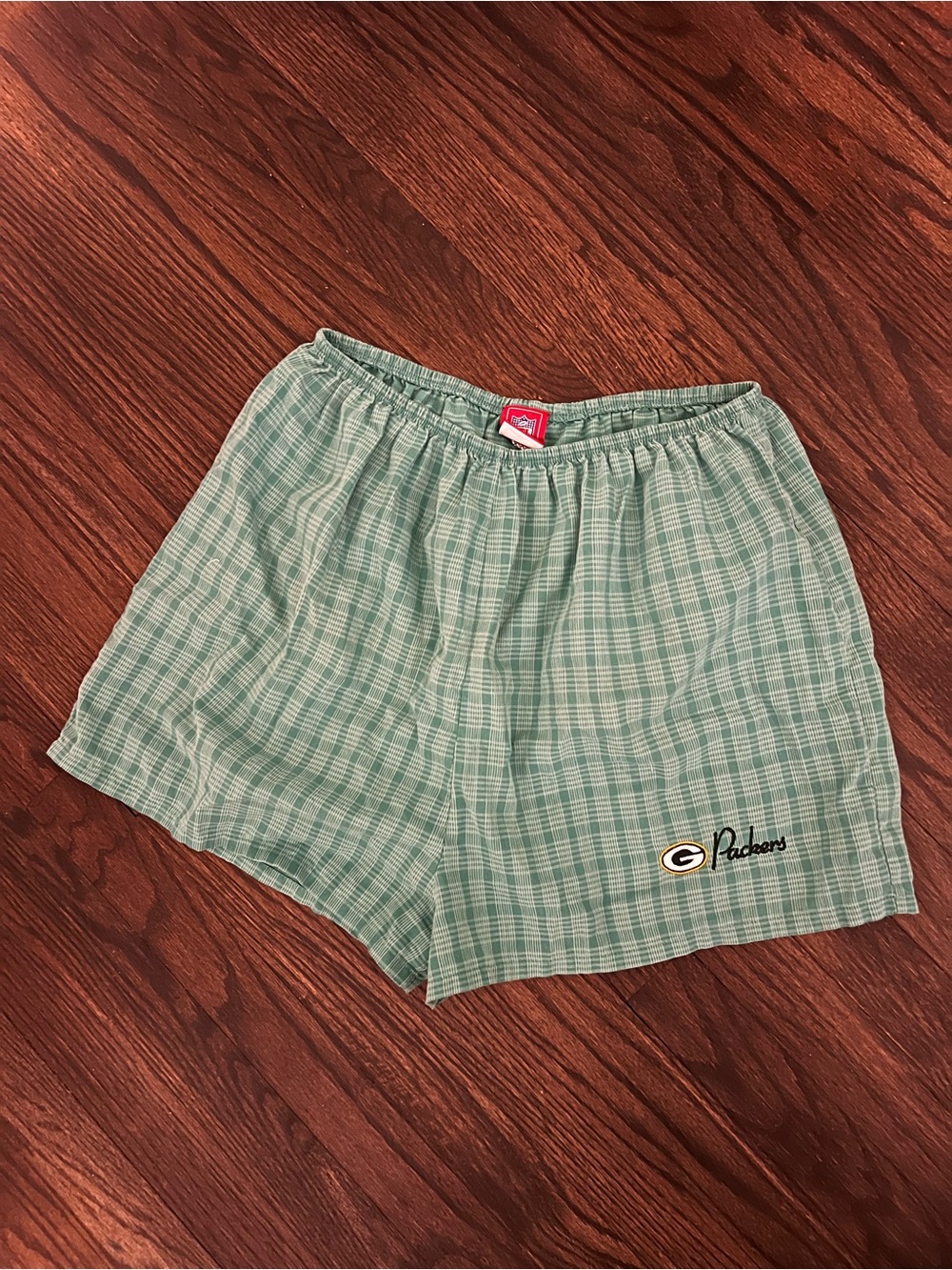 Vintage Green Bay Packers Plaid Shorts Size XL